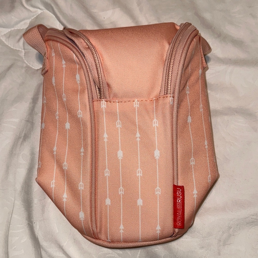 Insulated bottle bag- Peach - Arrow Print